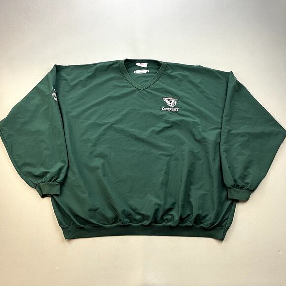 Vintage San Jose Sabercats Jacket Windbreaker Adult XXL Green AFL Arena Football - Picture 1 of 13